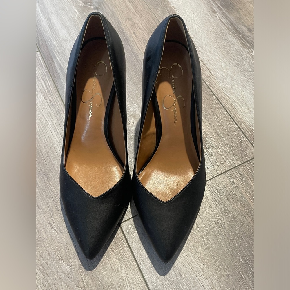 Jessica Simpson Black Pointed Toe Pumps Heels Size 7M New Without Tags